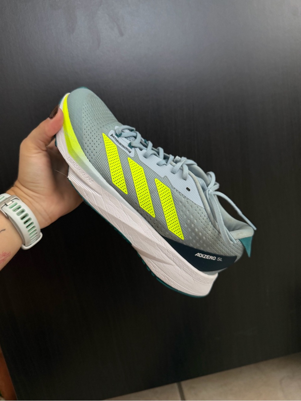 adidas Light Blue Adizero Trainer - Light Blue and Black